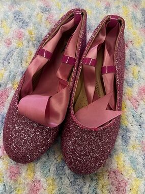 Pink Glitter Girls Size 1 Shoes